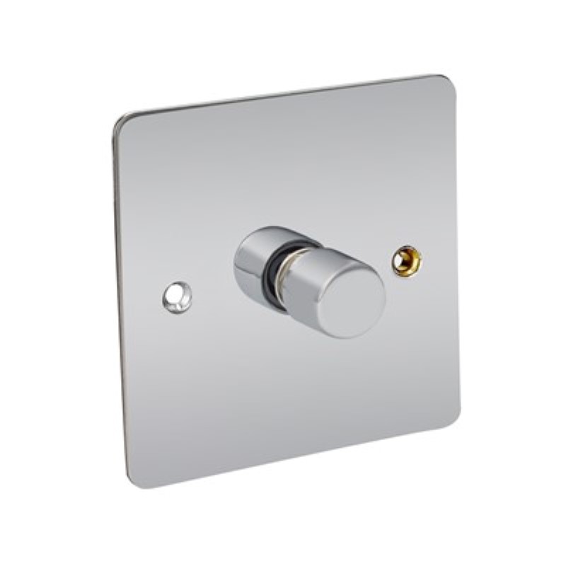Flat Plate 400W 1 Gang 2 Way Dimmer Switch *Chrome ** - Click Image to Close